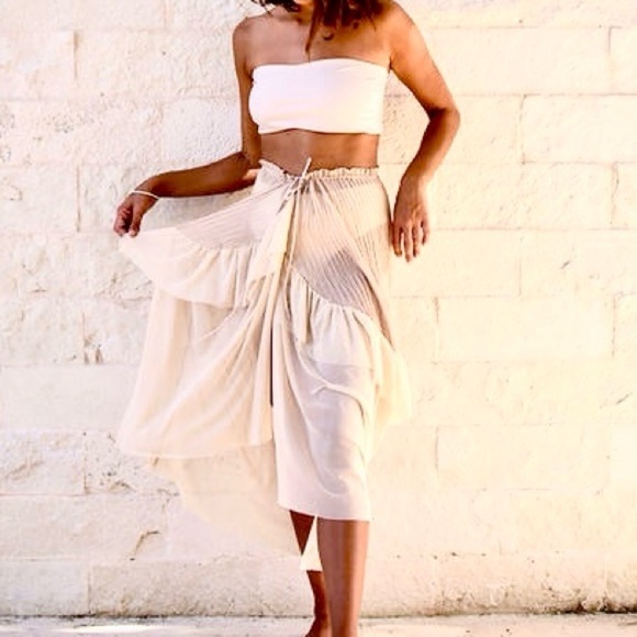 EVA PAREO airemarino, Chiffon Drawstring Skirt, Excellent Condition, Exquisite